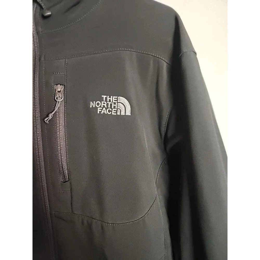 The North Face Apex Bionic Mens Large Black Softshell Windproof Jacket Fleece L